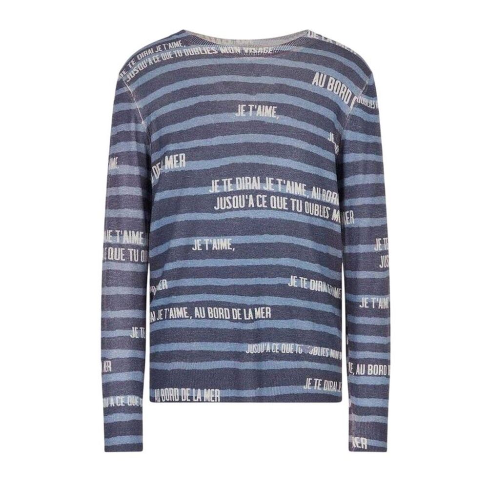 Emporio Armani EA7 Mens Slogan Cashmere Sweater Top / Navy